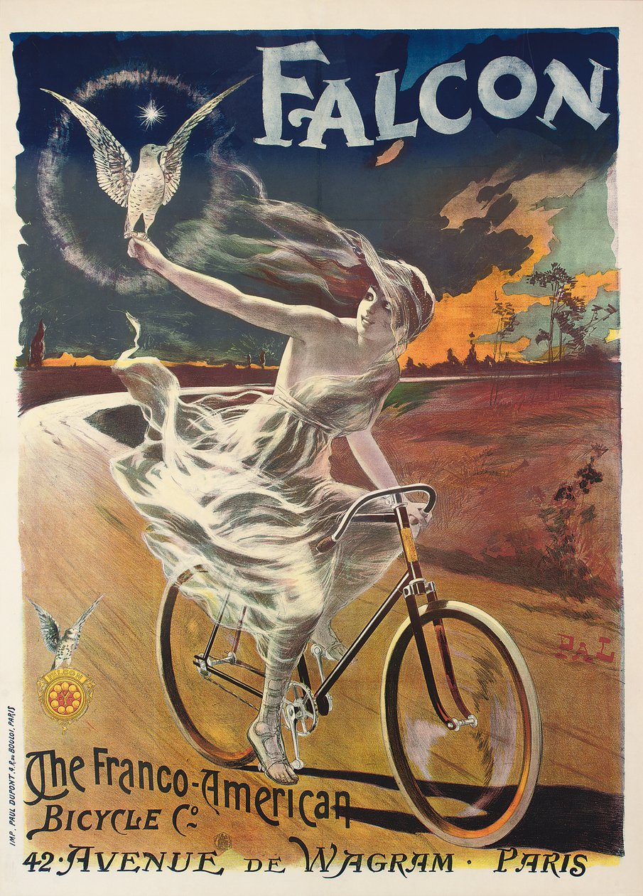 Plakat reklamujący rowery Falcon, ok. 1894 r. autorstwa Pal
