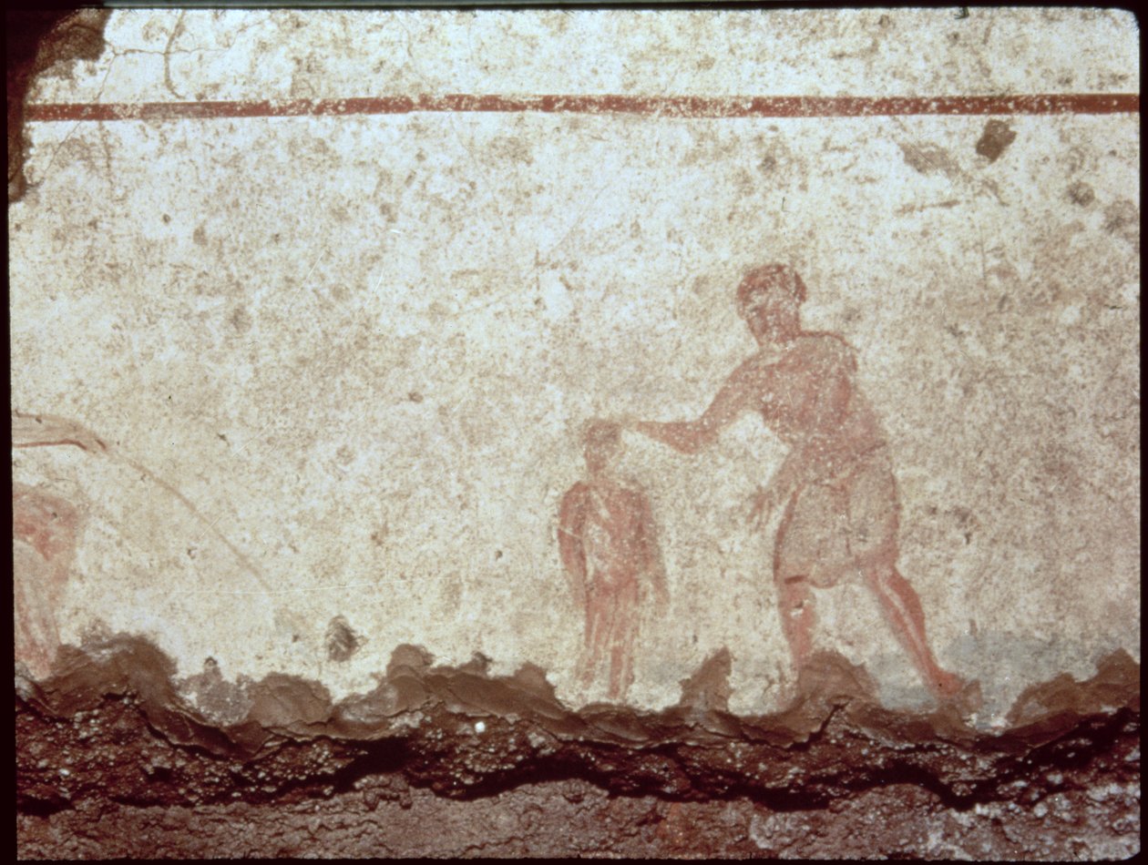 Scena Chrztu, III w. (fresk) autorstwa Paleo Christian