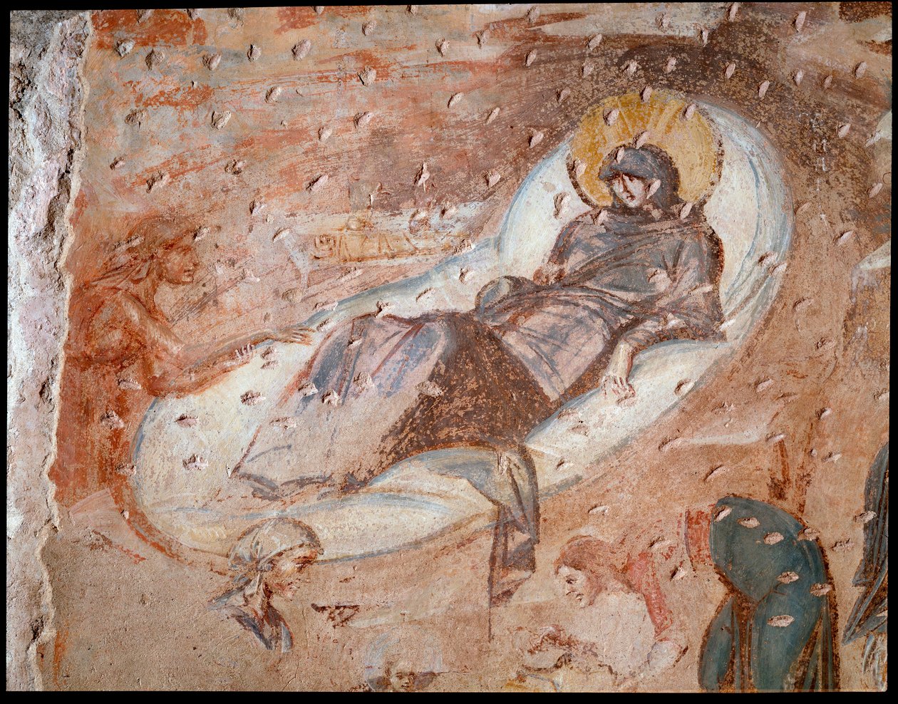 Narodzenie Chrystusa. Fresk absydy, VI-VII w. autorstwa Paleo Christian