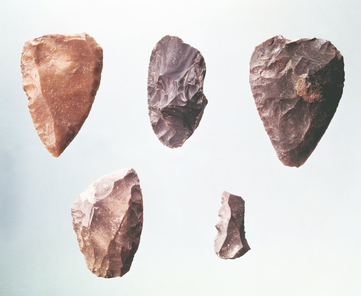 Prehistoryczne narzędzia kamienne, z Grotte de Placard, 80000-35000 p.n.e. (krzemień) autorstwa Paleolithic