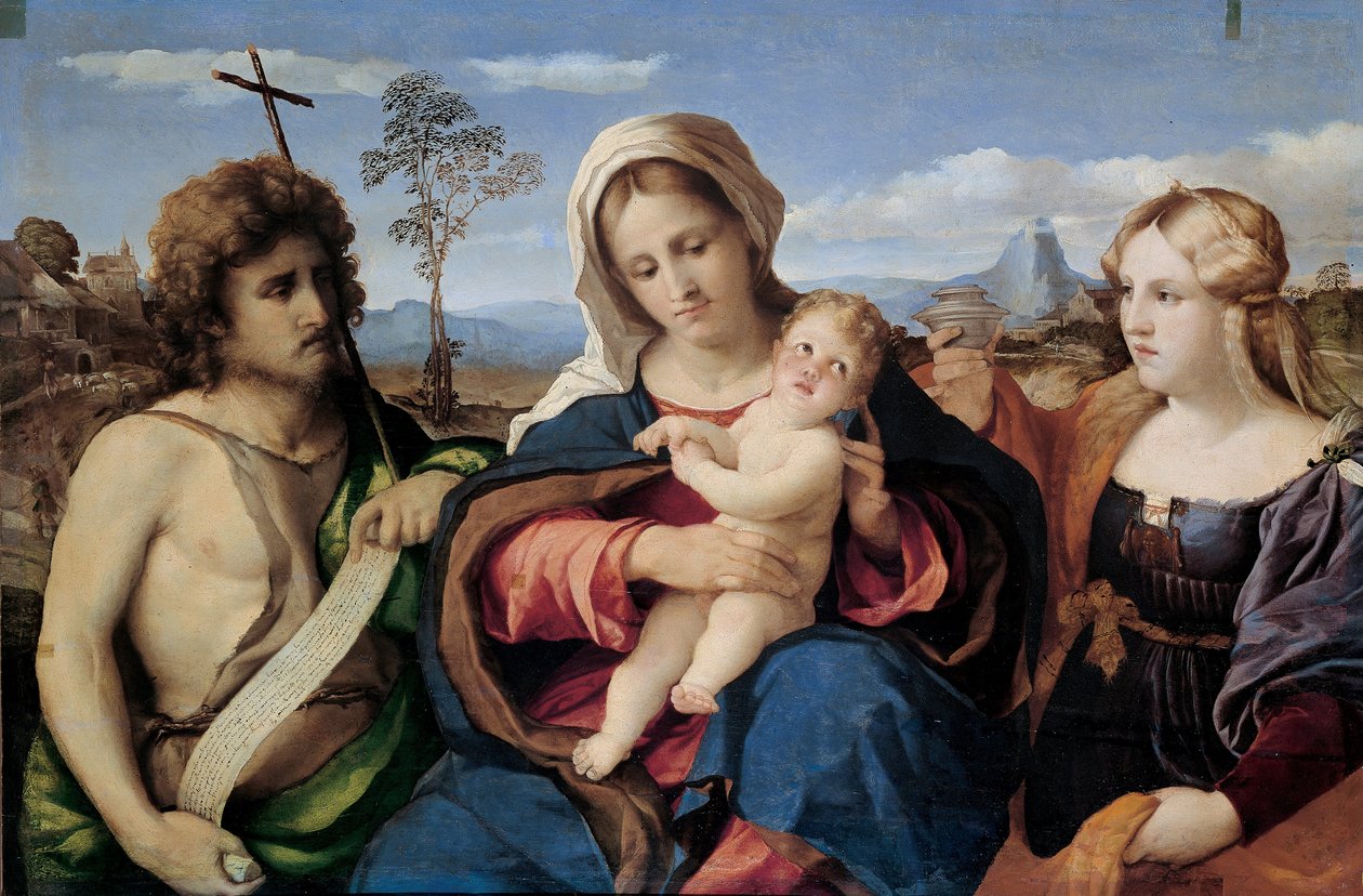 Madonna z Dzieciątkiem ze św. Janem Chrzcicielem i Magdaleną autorstwa Palma il Vecchio