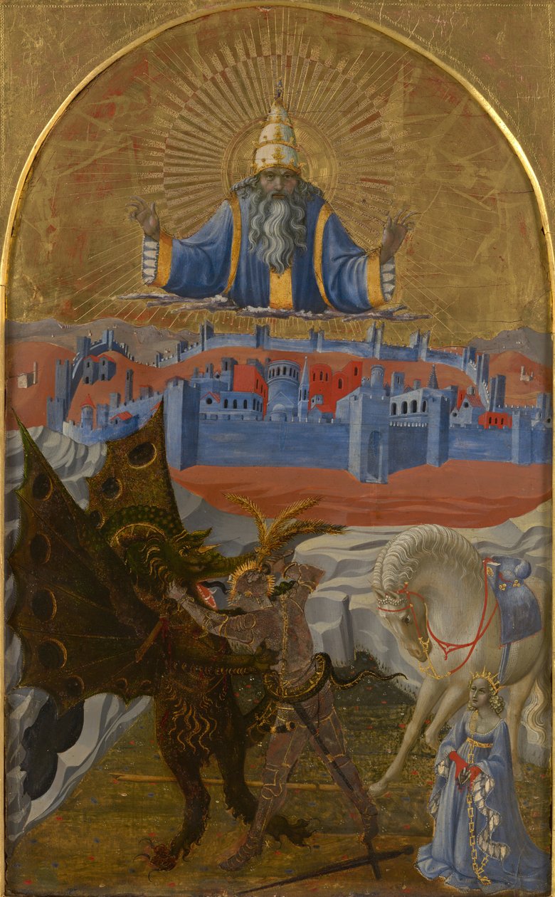 Św. Jerzy zabijający smoka autorstwa Paolo Uccello