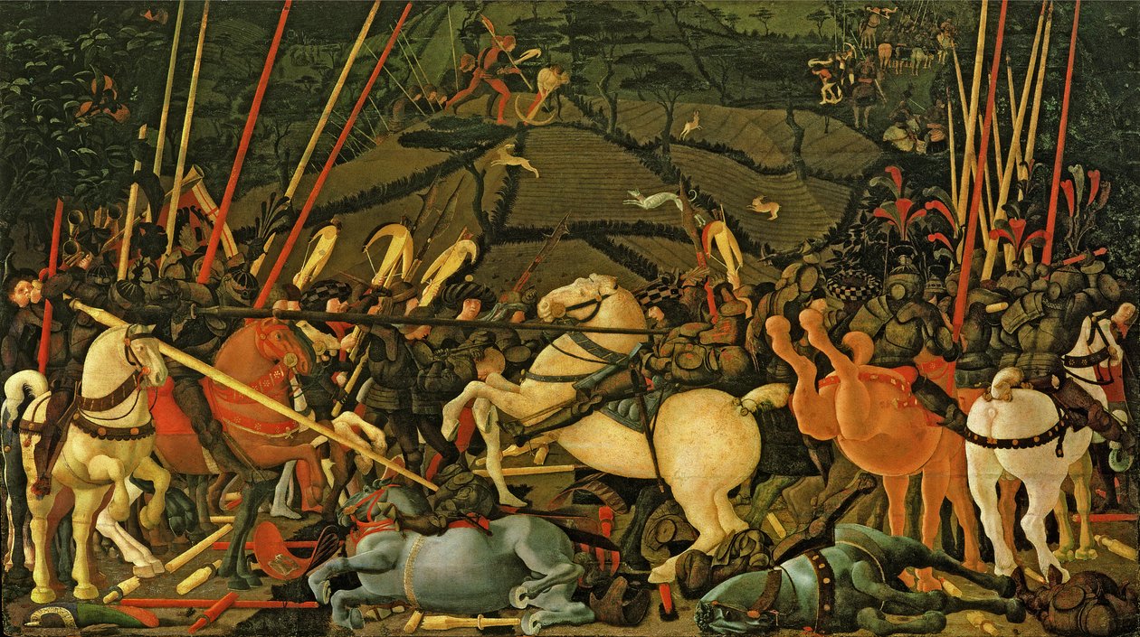 Bitwa pod San Romano w 1432, c.1456 (tempera na panelu) (patrz także 162335) autorstwa Paolo Uccello