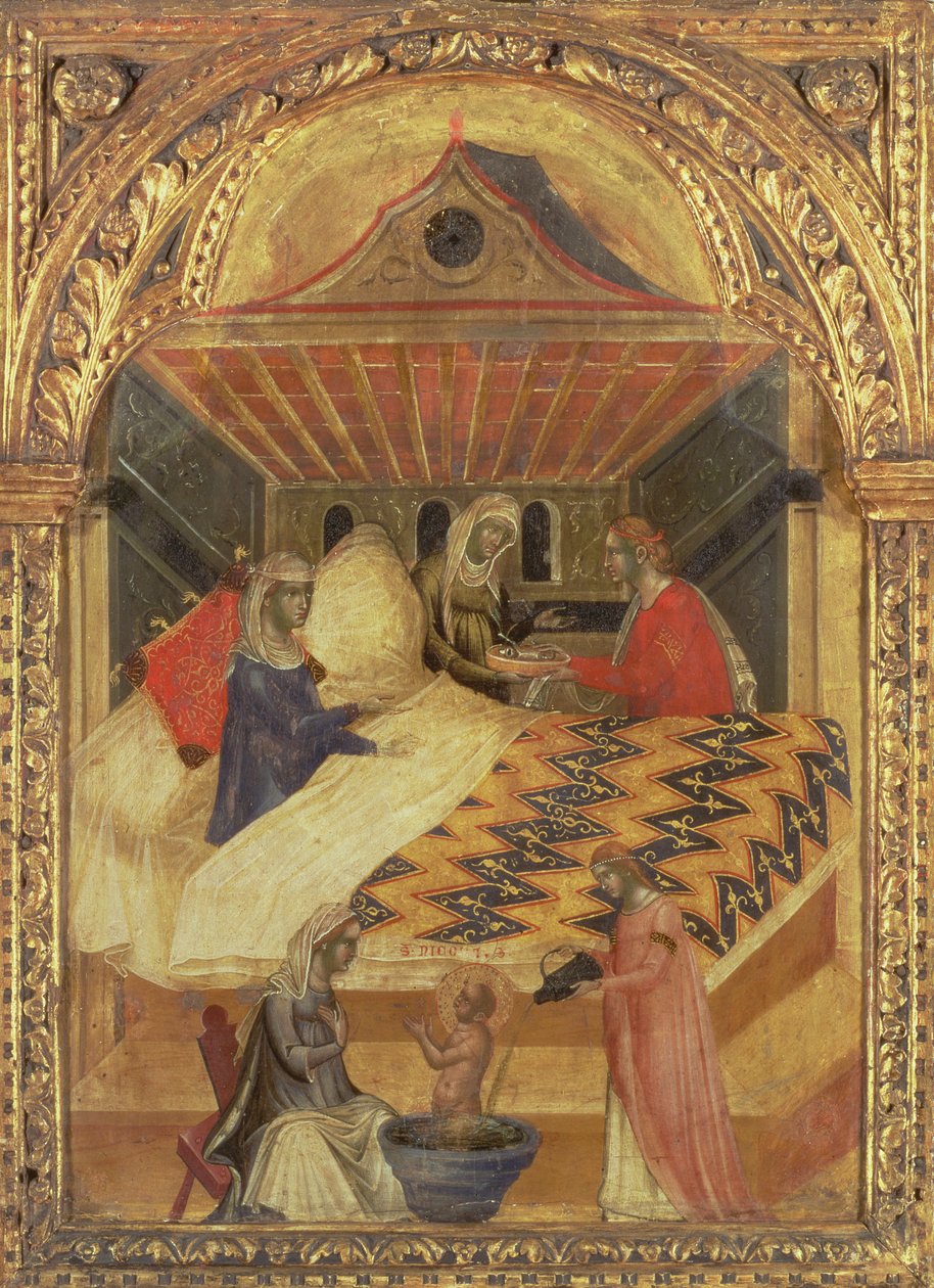 Narodziny św. Mikołaja, ok. 1345 (tempera na panelu) autorstwa Paolo Veneziano