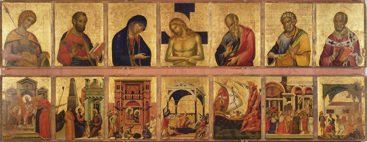 Pala Feriale, 1345 (tempera i złoty liść na płycie) autorstwa Paolo Veneziano