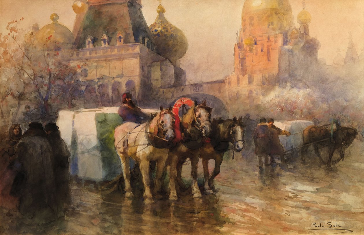 Transport lodu w Moskwie. autorstwa Paolo Sala