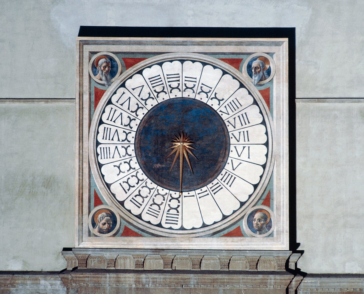 Tarcza zegara z głowami proroków autorstwa Paolo Uccello