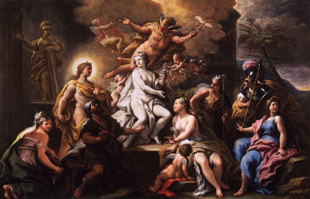 Pigmalion i Galatea (olej na płótnie) autorstwa Paolo di Matteis