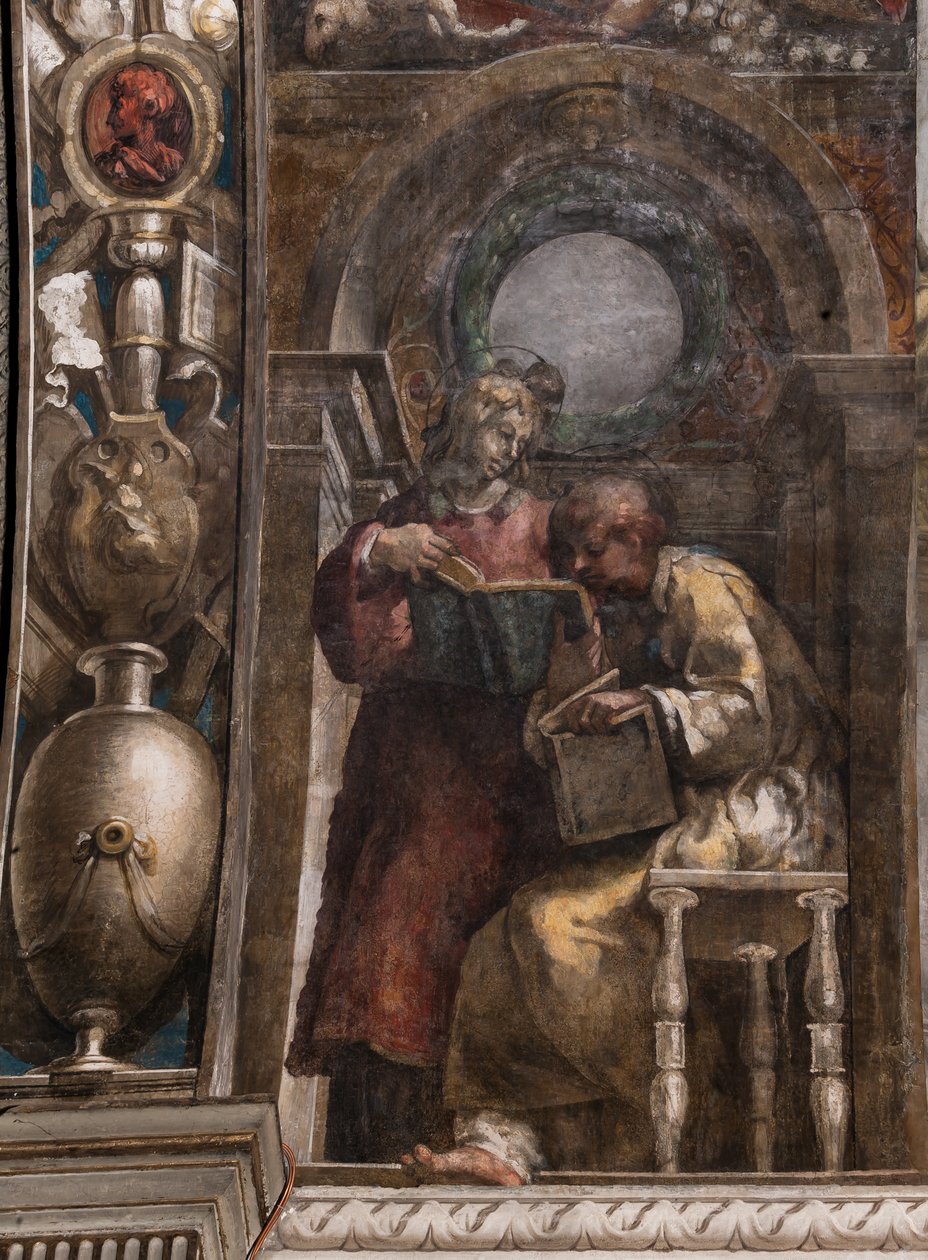 St Stephen i St Lawrence, c.1523 (fresk) autorstwa Parmigianino