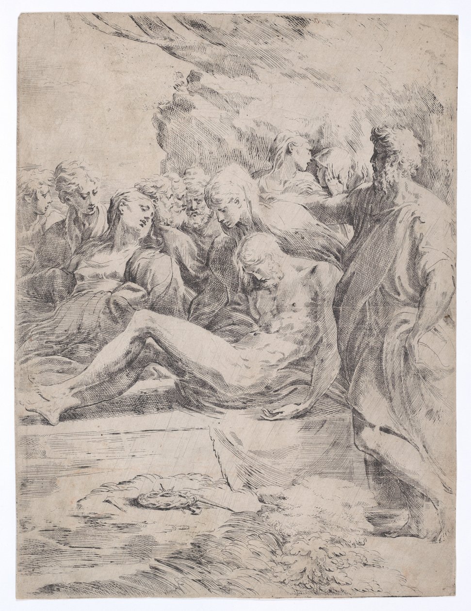Złożenie do grobu w lewo, 1529-1530., 1529-1530. autorstwa Parmigianino