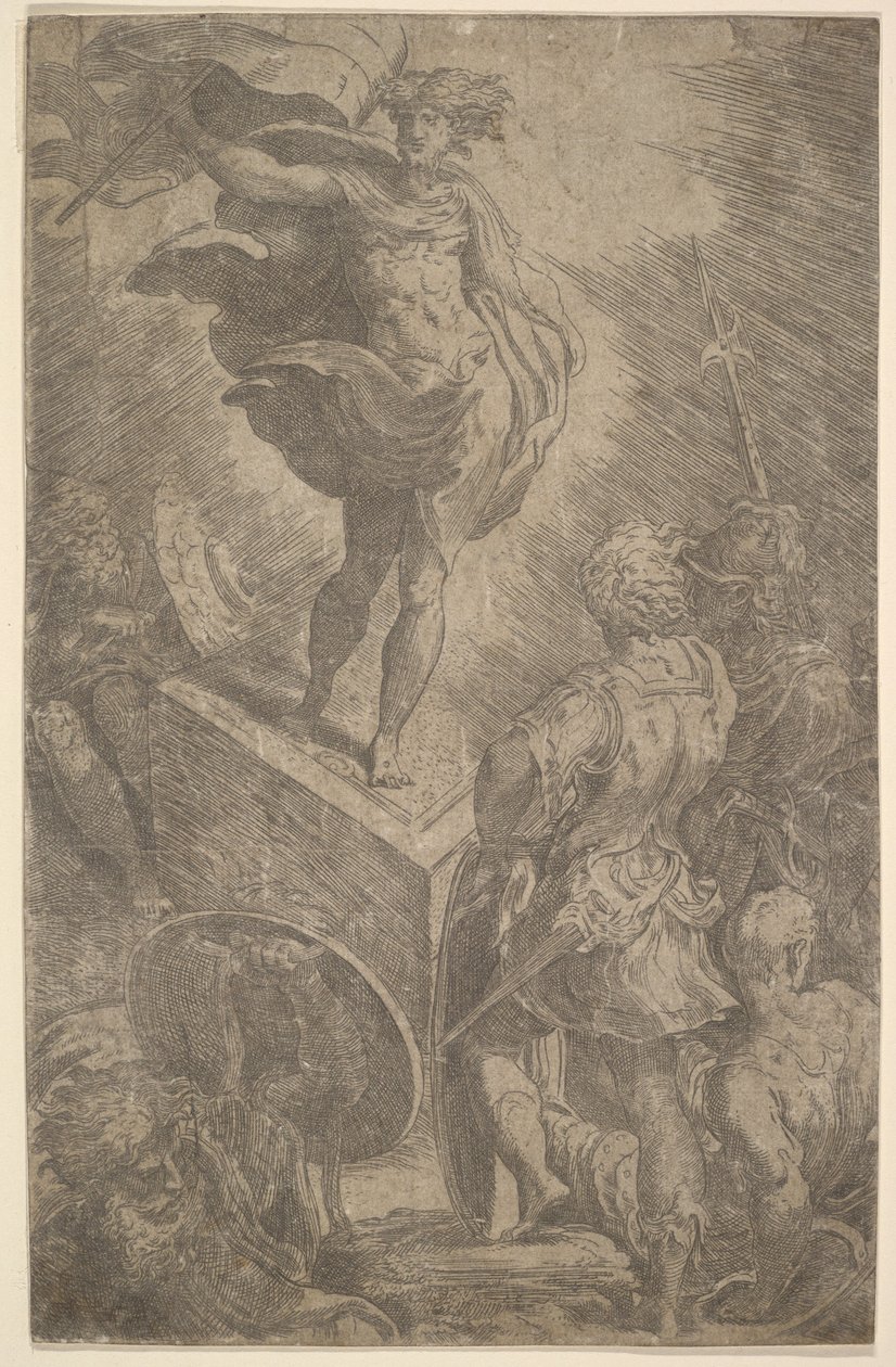 Zmartwychwstanie, początek XVI wieku. autorstwa Parmigianino