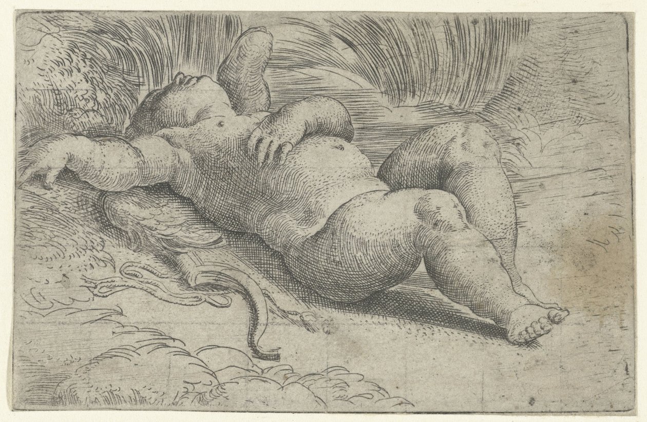 Śpiący Kupidyn autorstwa Parmigianino