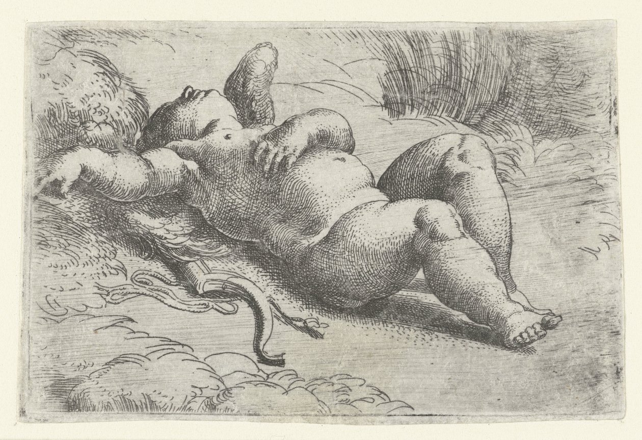 śpiący amorek autorstwa Parmigianino