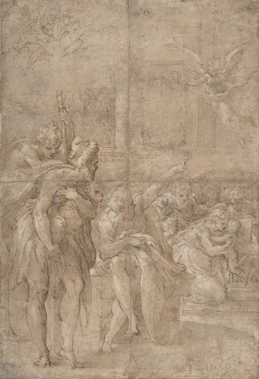 Adoracja pasterzy 1524-27. autorstwa Parmigianino