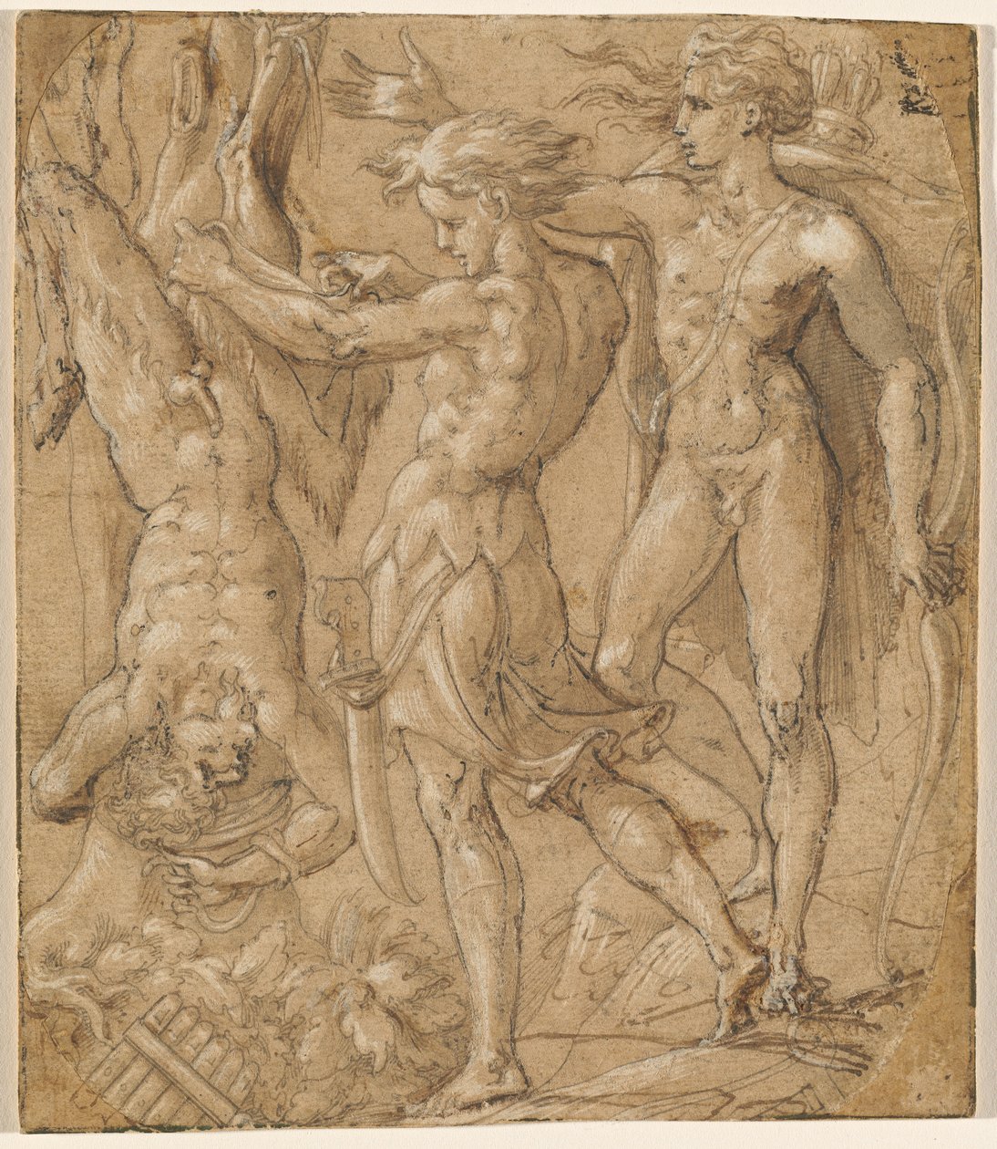 Obdzieranie ze skóry Marsjasza autorstwa Parmigianino