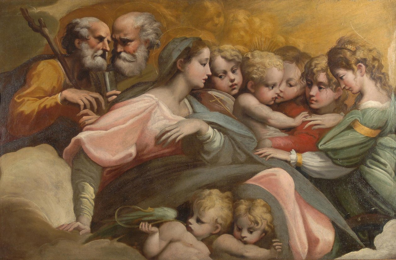 Mistyczne zaślubiny św. Katarzyny, ok. 1524 autorstwa Parmigianino