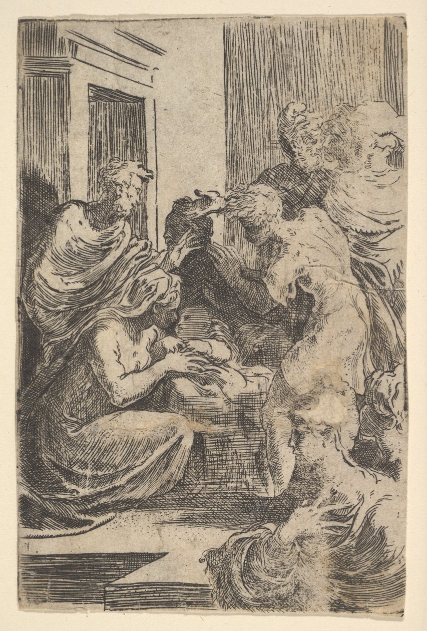 Narodzenia, początek XVI wieku. autorstwa Parmigianino