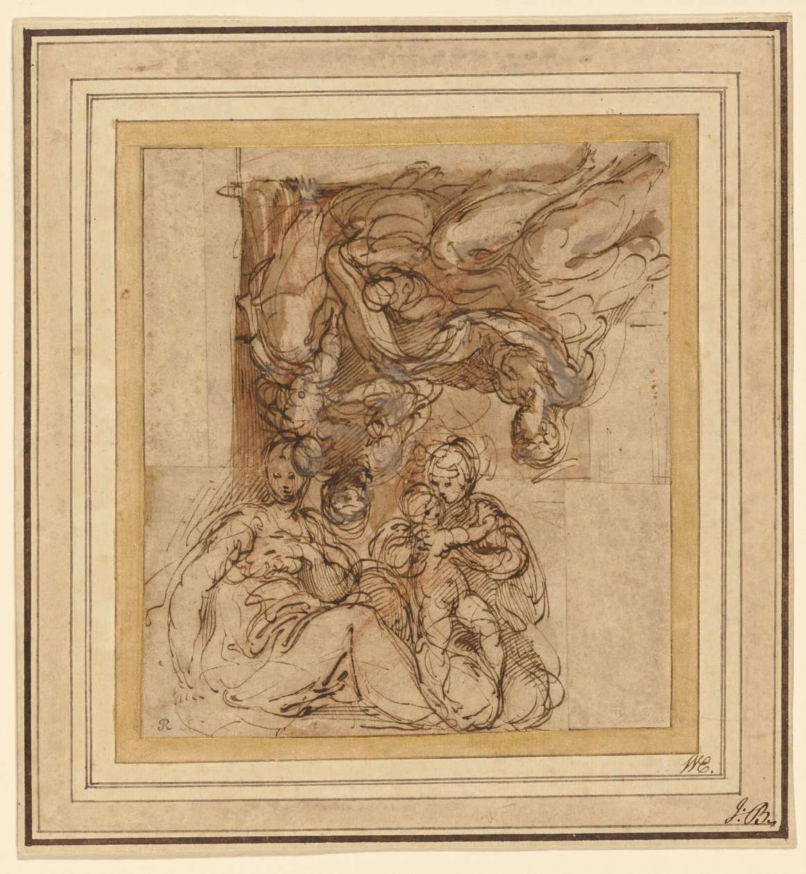Dwa studia dla Świętej Rodziny autorstwa Parmigianino