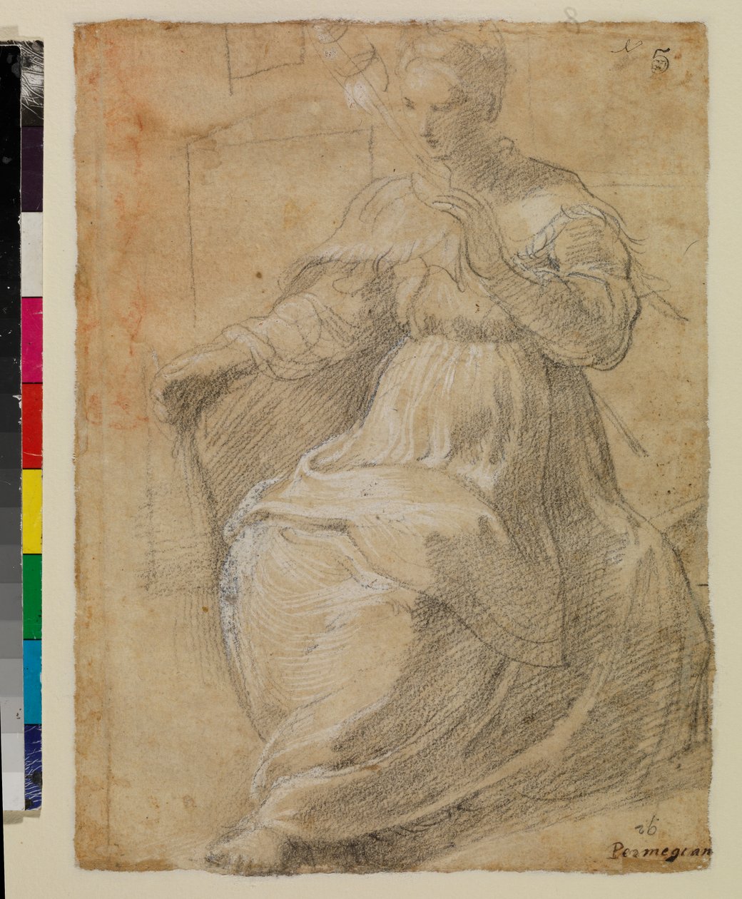 Kobieta trzymająca kądzielkę autorstwa Parmigianino