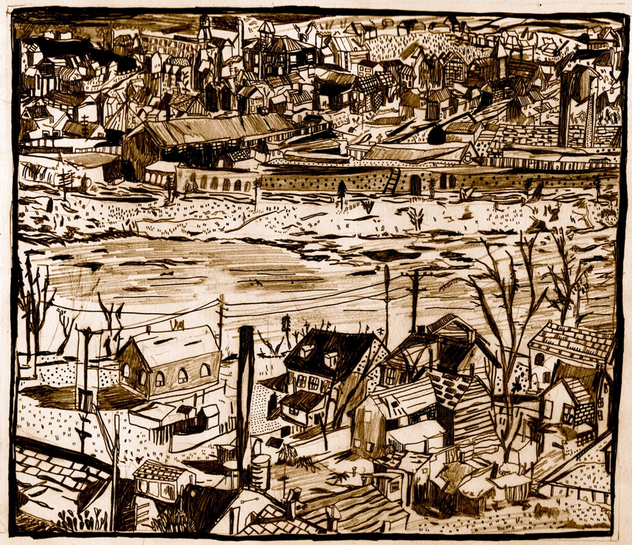 Miasto, 2013 (ołówek) autorstwa Pat Macdonald