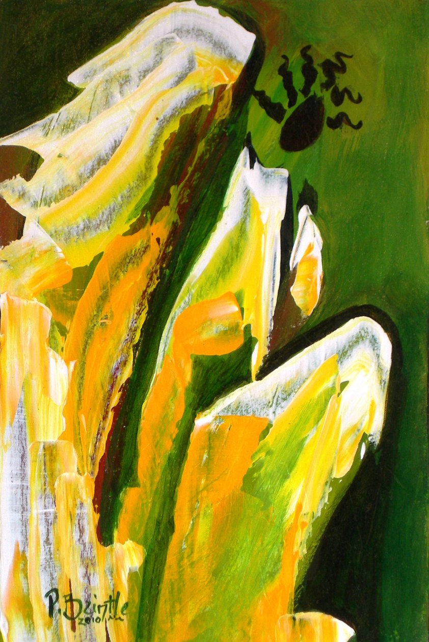Anioł czci, 2010 (akryl na drewnie) autorstwa Patricia Brintle