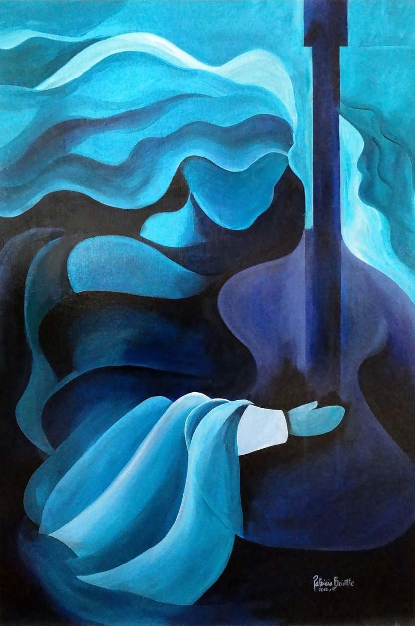 Słyszę muzykę w powietrzu, 2010 (akryl na drewnie) autorstwa Patricia Brintle