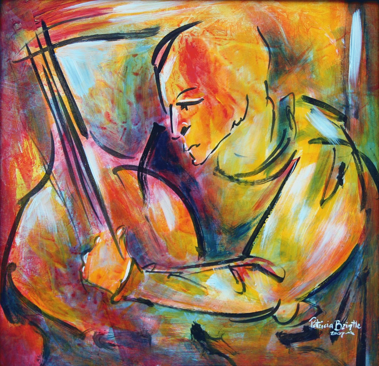 Jude, 2008 (akryl na masonicie) autorstwa Patricia Brintle