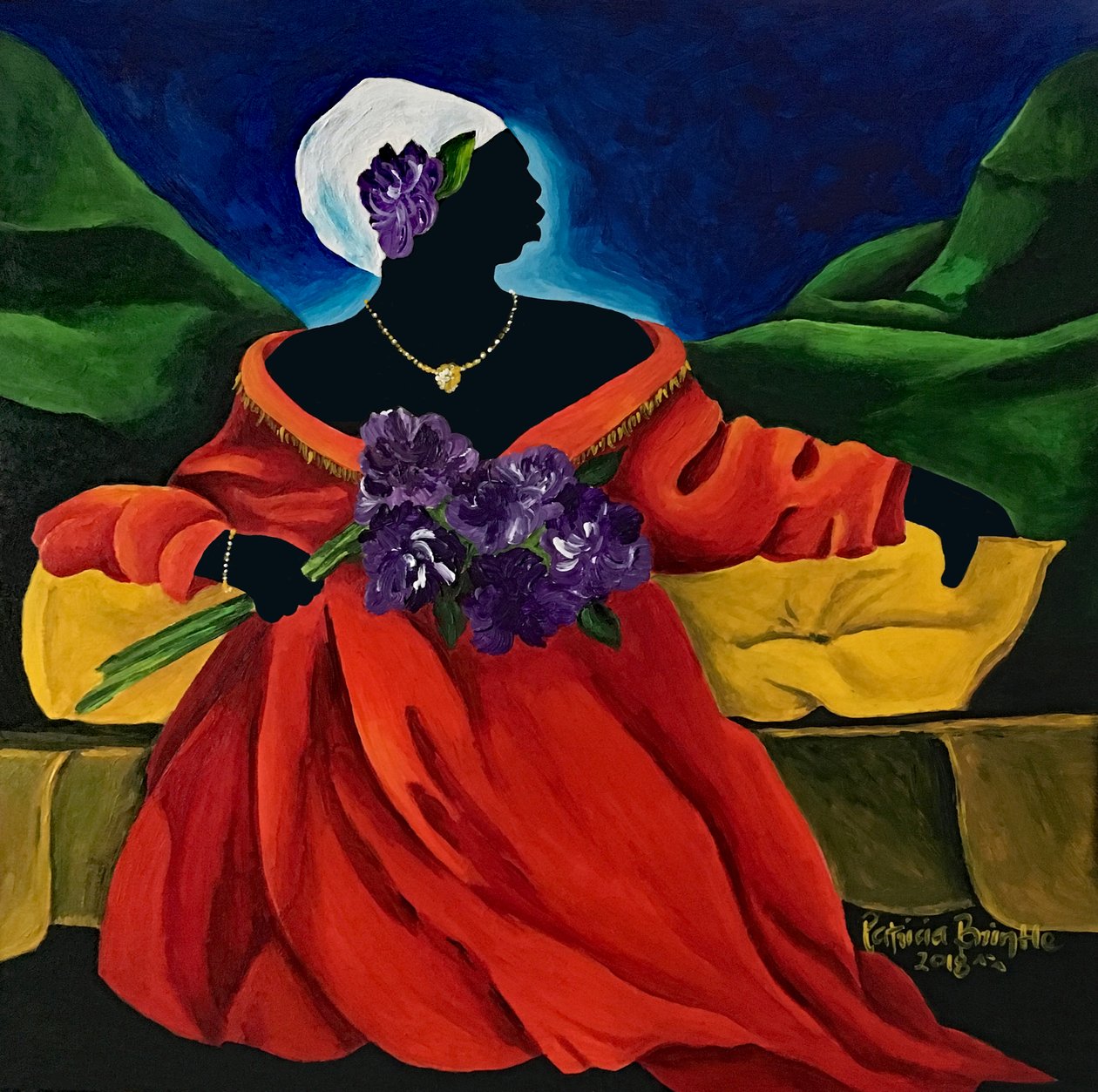 Lydia, 2018 (akryl na drewnie) autorstwa Patricia Brintle