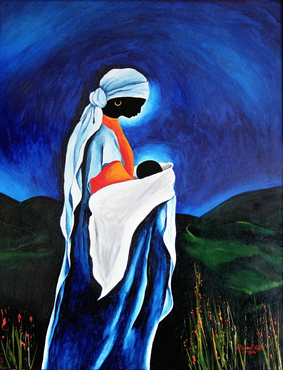 Madonna z Dzieciątkiem - Ukochany syn, 2008 (akryl na drewnie) autorstwa Patricia Brintle