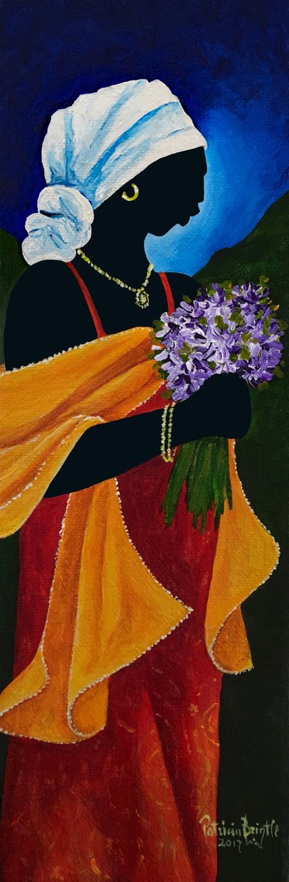 Szal Resham, 2018, (akryl na płótnie) autorstwa Patricia Brintle