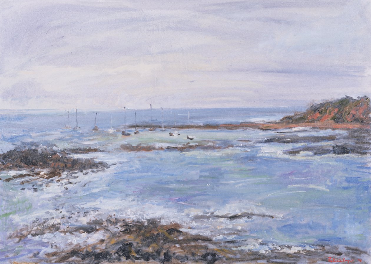 Żeglując z wysp Scilly, 1997 (olej na papierze) autorstwa Patricia Espir