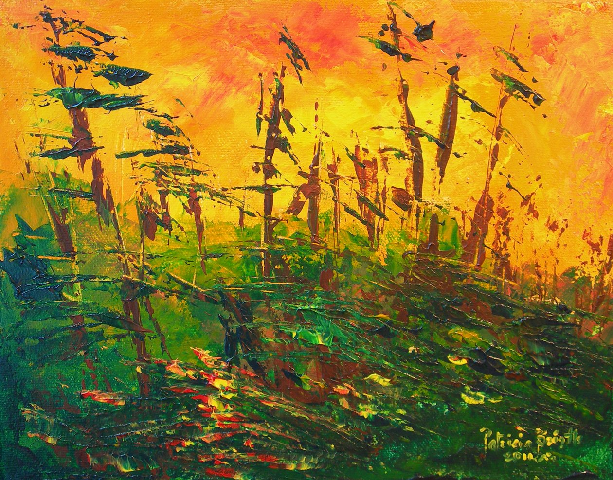 Bayou, 2011 (akryl na płótnie) autorstwa Patricia Brintle