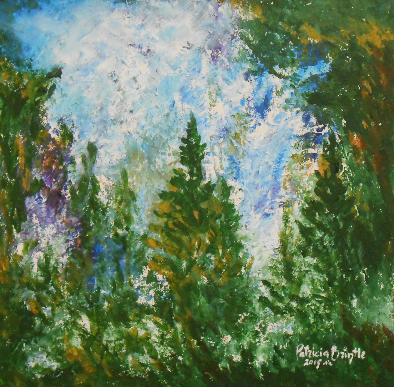 Zimowe popołudnie, 2015 (akryl na płótnie) autorstwa Patricia Brintle