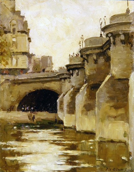 Pont-Neuf, Paryż, ok. 1900 (olej na płótnie) autorstwa Patrick William Adam