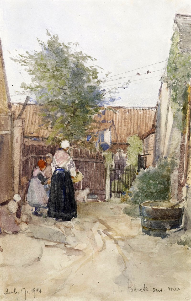 Ogród na tyłach, Berck sur Mer, 1904 autorstwa Patty Townsend Johnson