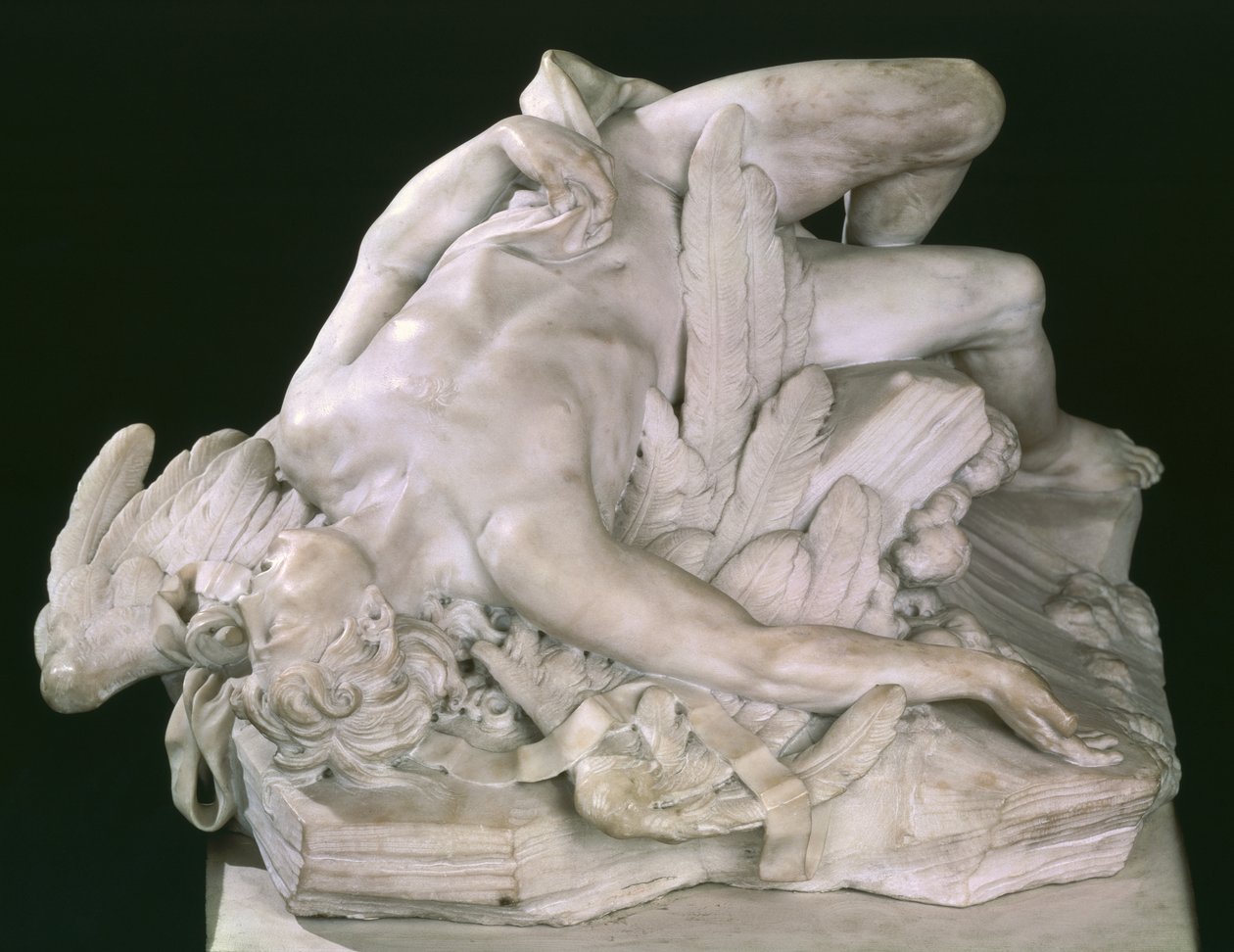 Upadek Ikara, 1743 (marmur) autorstwa Paul Ambroise Slodtz