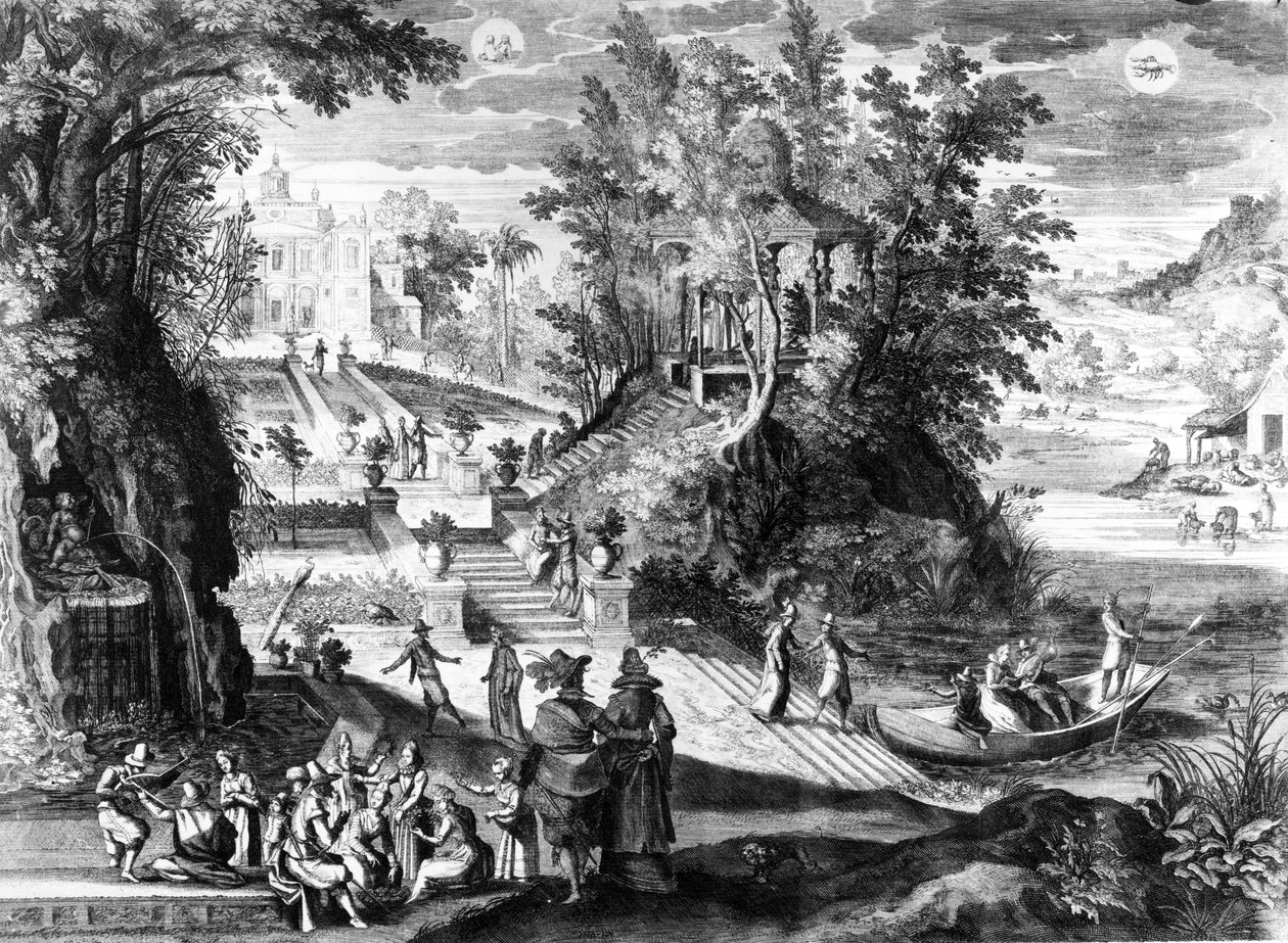 maj czerwiec, grafika wykonana przez Aegidius Sadler II, 1615 autorstwa Paul Bril