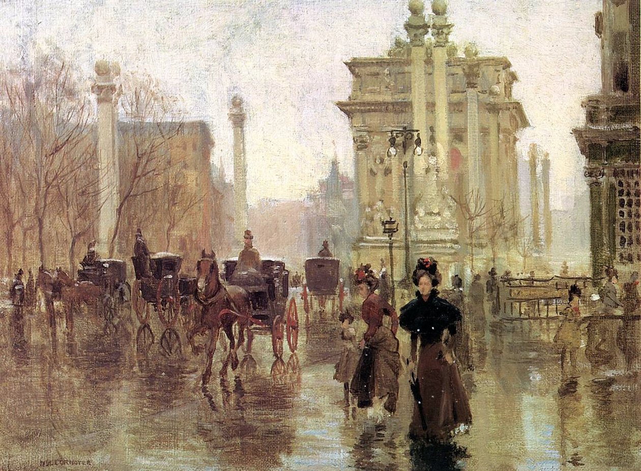 Łuk Deweya, Madison Square Park, ok. 1900 autorstwa Paul Cornoyer