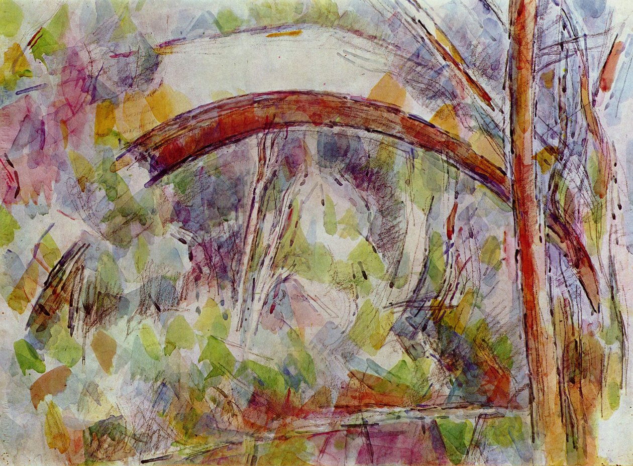 Rzeka przy moście trzech źródeł autorstwa Paul Cézanne