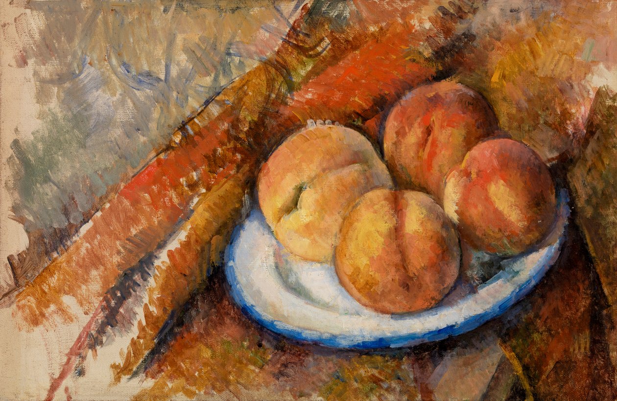Cztery brzoskwinie na talerzu, 1890-94 autorstwa Paul Cézanne
