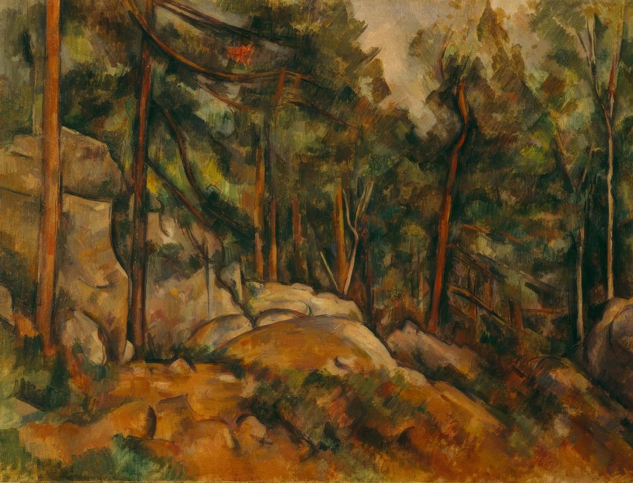Wnętrze lasu autorstwa Paul Cézanne
