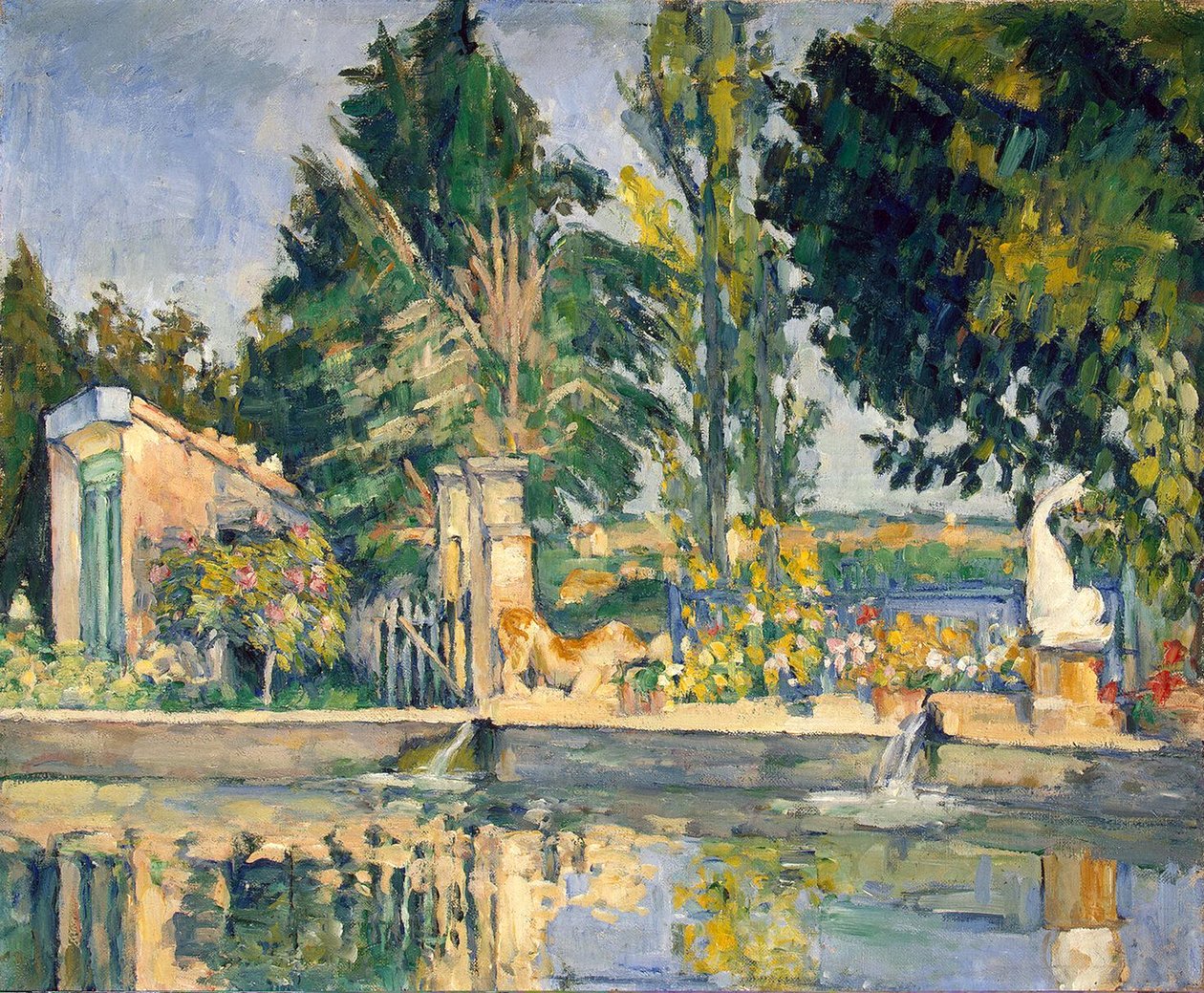 Jas de Bouffan, basen, ok. 1876 r. autorstwa Paul Cézanne