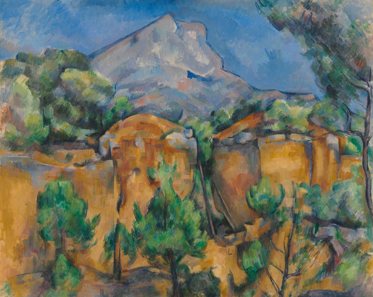 Góra Sainte-Victoire widziana z kamieniołomu Bibémus autorstwa Paul Cézanne