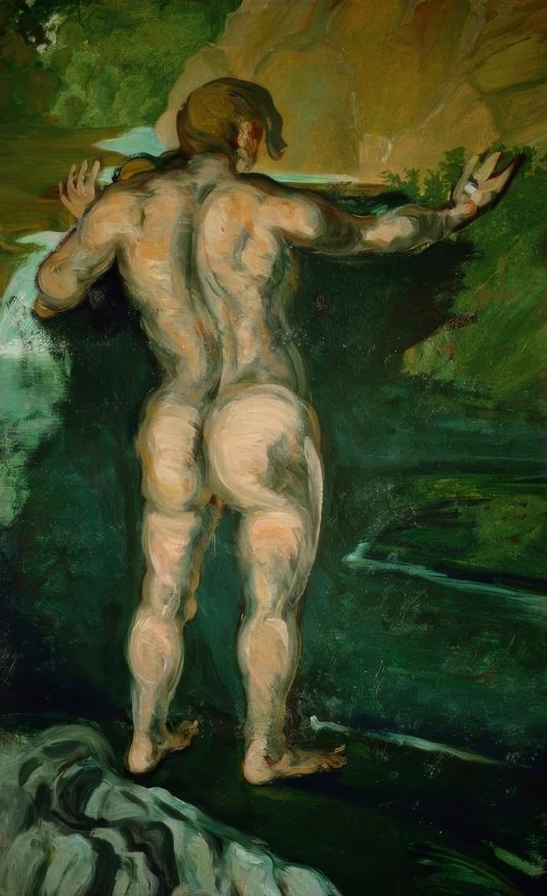 Kąpiący się na skale autorstwa Paul Cézanne