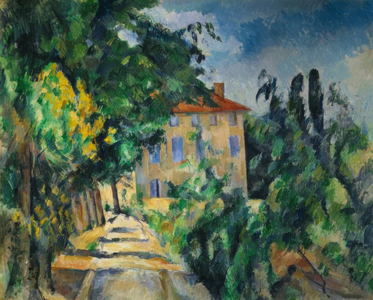 Dom z czerwonym dachem autorstwa Paul Cézanne