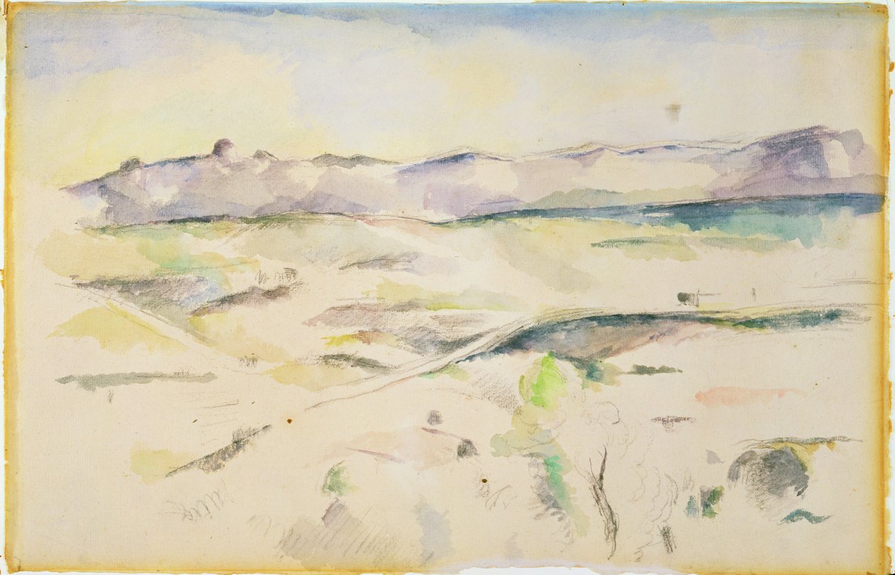 Pasmo górskie (wc na papierze) autorstwa Paul Cézanne