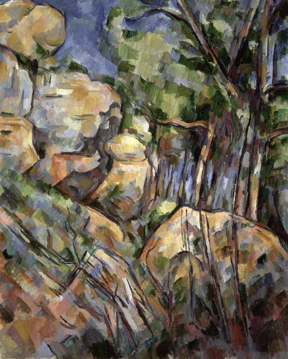Skały w pobliżu jaskiń pod Chateau Noir, ok. 1904 r. autorstwa Paul Cézanne