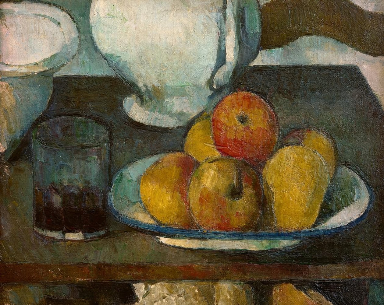 Martwa natura z jabłkami i kieliszkiem do wina autorstwa Paul Cézanne