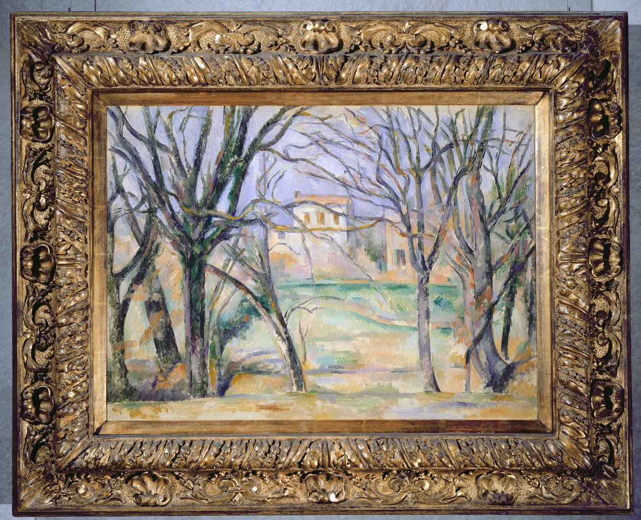 Drzewa i domy, 1885-86 (patrz także 393802) autorstwa Paul Cézanne
