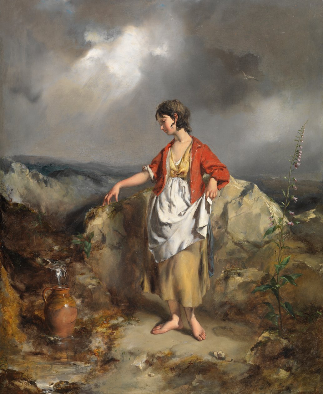 Dziewczyna z dzbanem, połowa lat 40. XIX wieku autorstwa Paul Falconer Poole